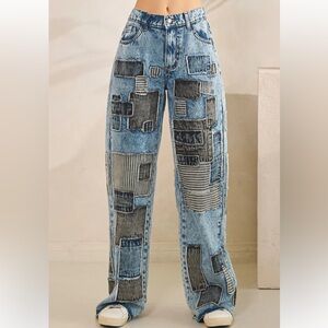 Oli & Hali Blue Patchwork Jeans